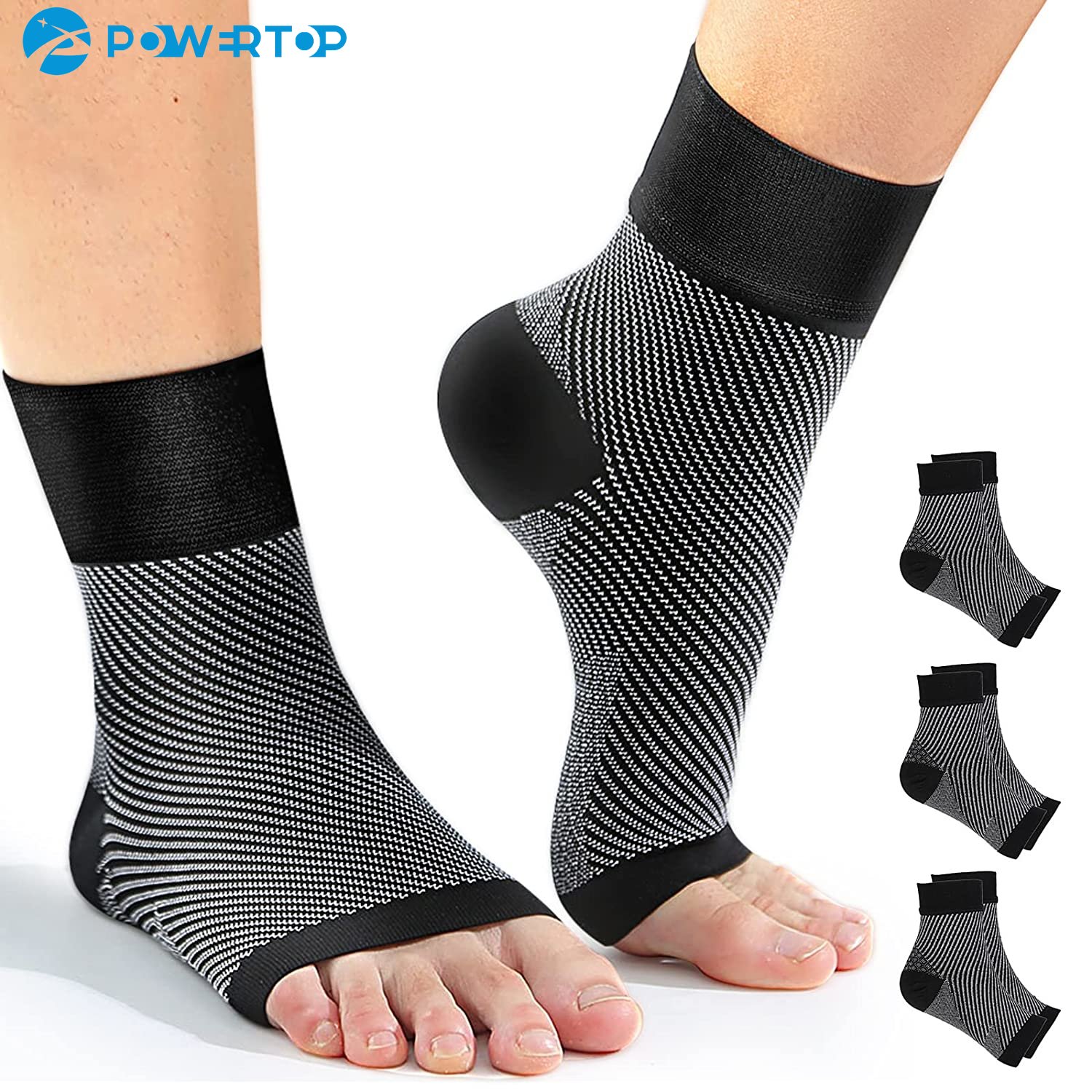 Ankle Brace Sock - 1 คู่ถุงเท้าการบีบอัด Plantar Fasciitis,Arch สนับสนุนเท้าบรรเทาอาการปวดข้อเท้ารั้ง Splint,