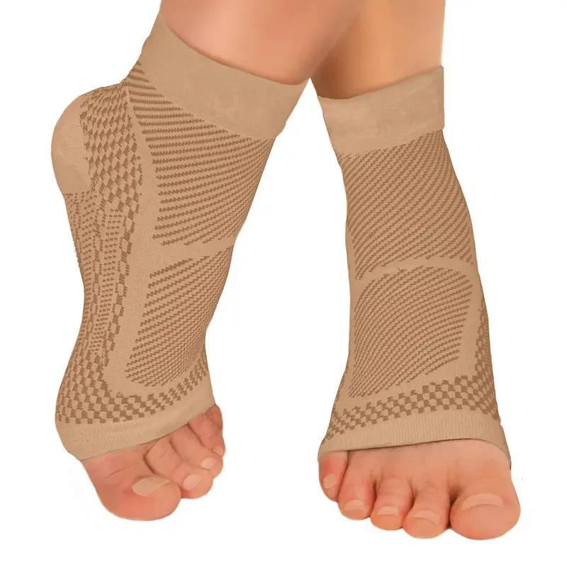 Ankle Brace Sock - อุปกรณ์พยุงข้อเท้าสำหรับกีฬา ปลอกรัดกระชับ ถุงเท้าสำหรับรองช้ำ สำหรับเอ็นร้อยหวายอักเสบ ออกกำลังกาย วิ่ง