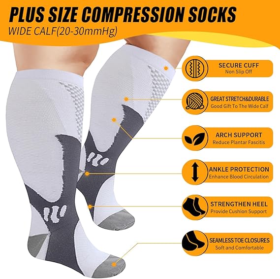 ถุงเท้ากันกระแทกน่องกว้างขนาด3 - Compression Sock Medical บทวิจารณ์และราคา