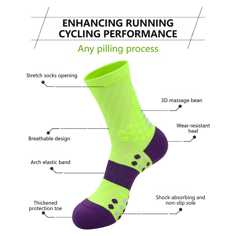 1 คู่ถุงเท้ากีฬาปั่นจักรยานสำห - Athletic Sock Cushion บทวิจารณ์และราคา