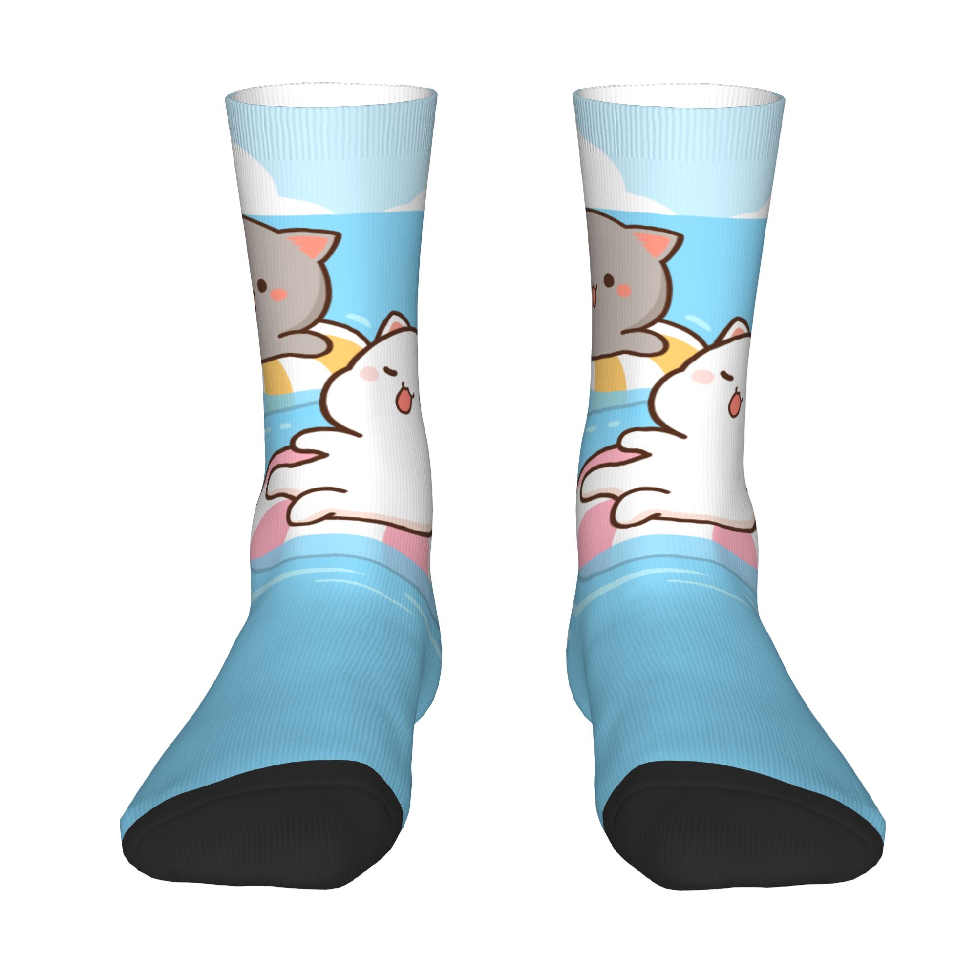 ถุงเท้าลายการ์ตูนคู่รักแมวโมจิ - Dress Sock Men บทวิจารณ์และราคา