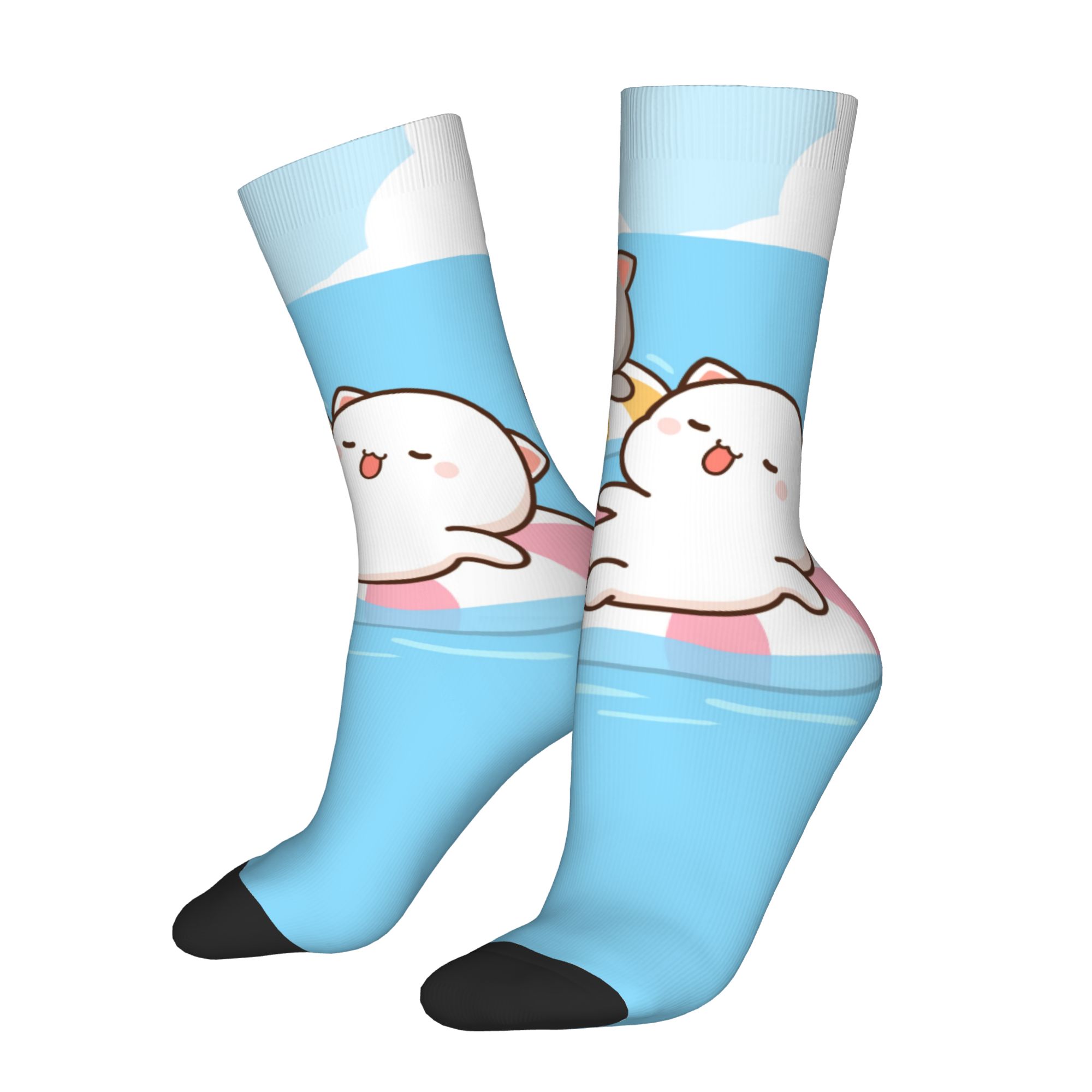 ถุงเท้าลายการ์ตูนคู่รักแมวโมจิ - Dress Sock Men บทวิจารณ์และราคา