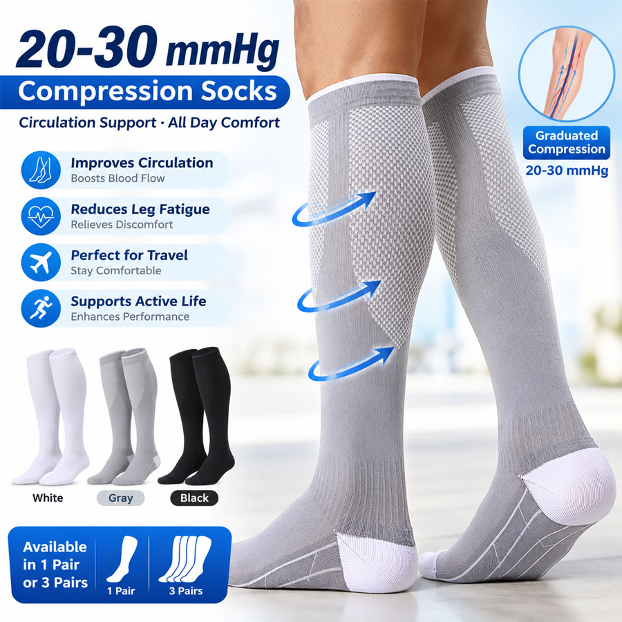 3/1 คู่ ถุงเท้ารัดกล้ามเนื้อแร - Compression Sleeve Calf บทวิจารณ์และราคา