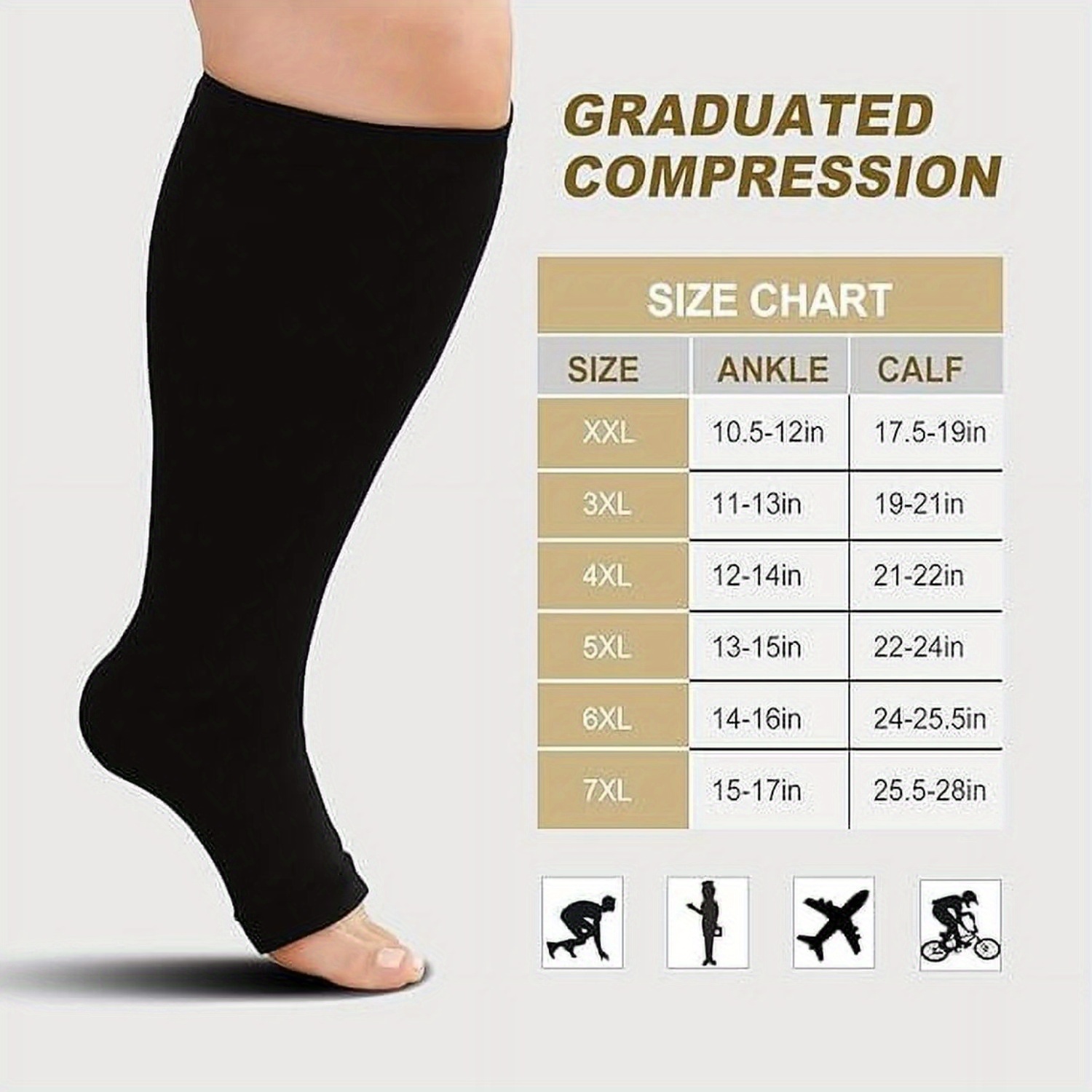 ถุงเท้ารัดกล้ามเนื้อขนาดใหญ่พิ - Compression Sock Medical บทวิจารณ์และราคา